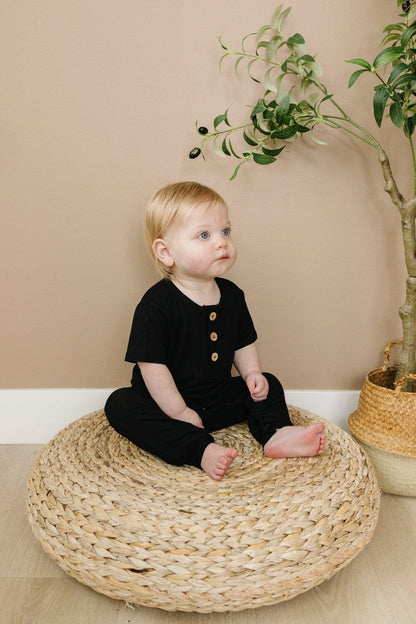 Bamboo Henley Romper by Little Joy Co., product view 19