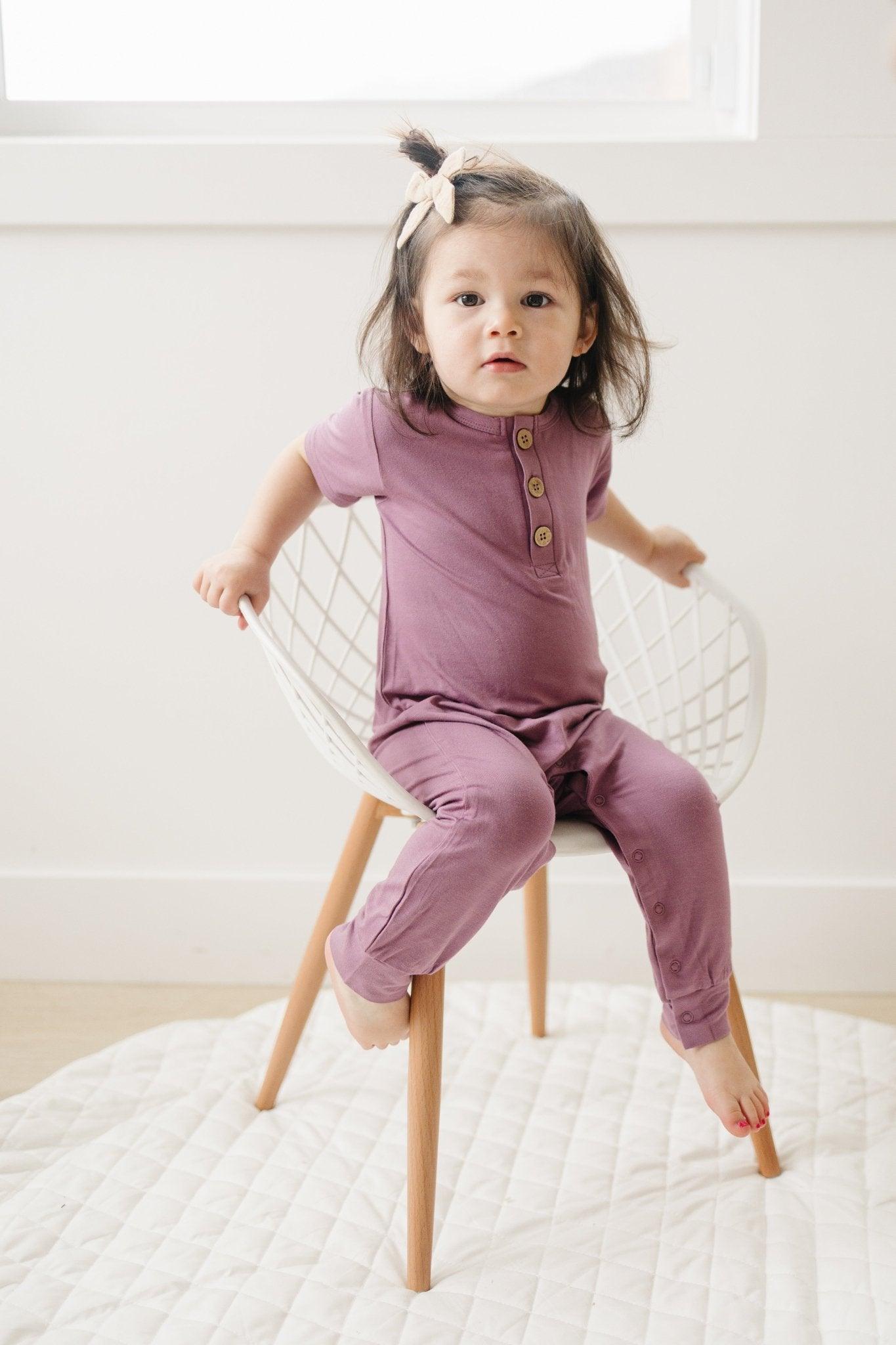 Bamboo Henley Romper by Little Joy Co., product view 26