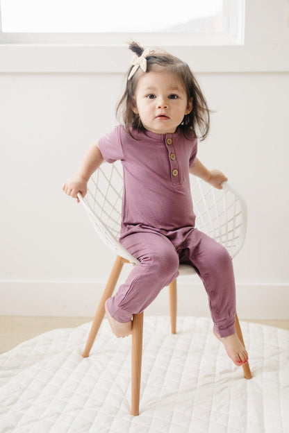 Bamboo Henley Romper by Little Joy Co., product view 26