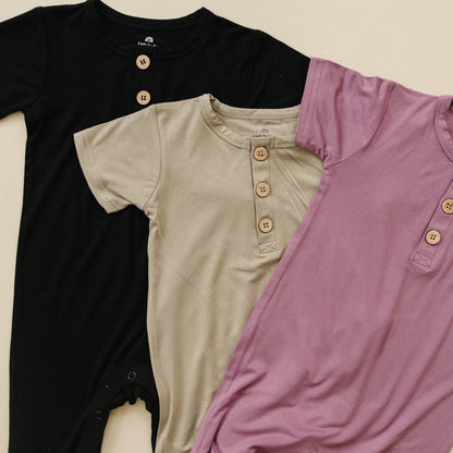 Bamboo Henley Romper by Little Joy Co., product view 15