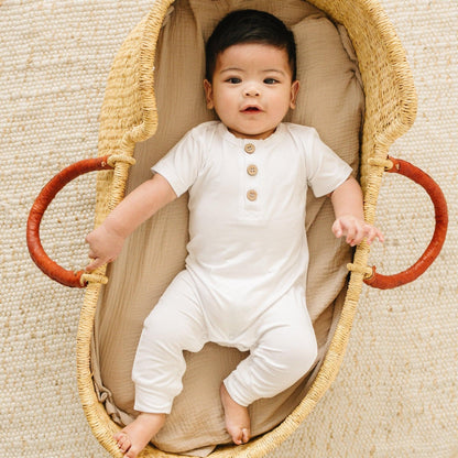 Bamboo Henley Romper by Little Joy Co.