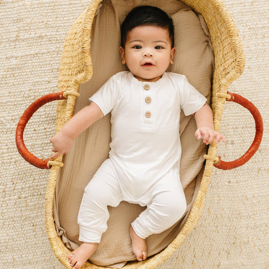 Bamboo Henley Romper by Little Joy Co.