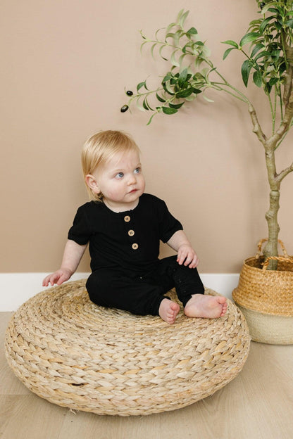 Bamboo Henley Romper by Little Joy Co., product view 20