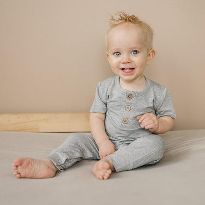 Bamboo Henley Romper by Little Joy Co., product view 8