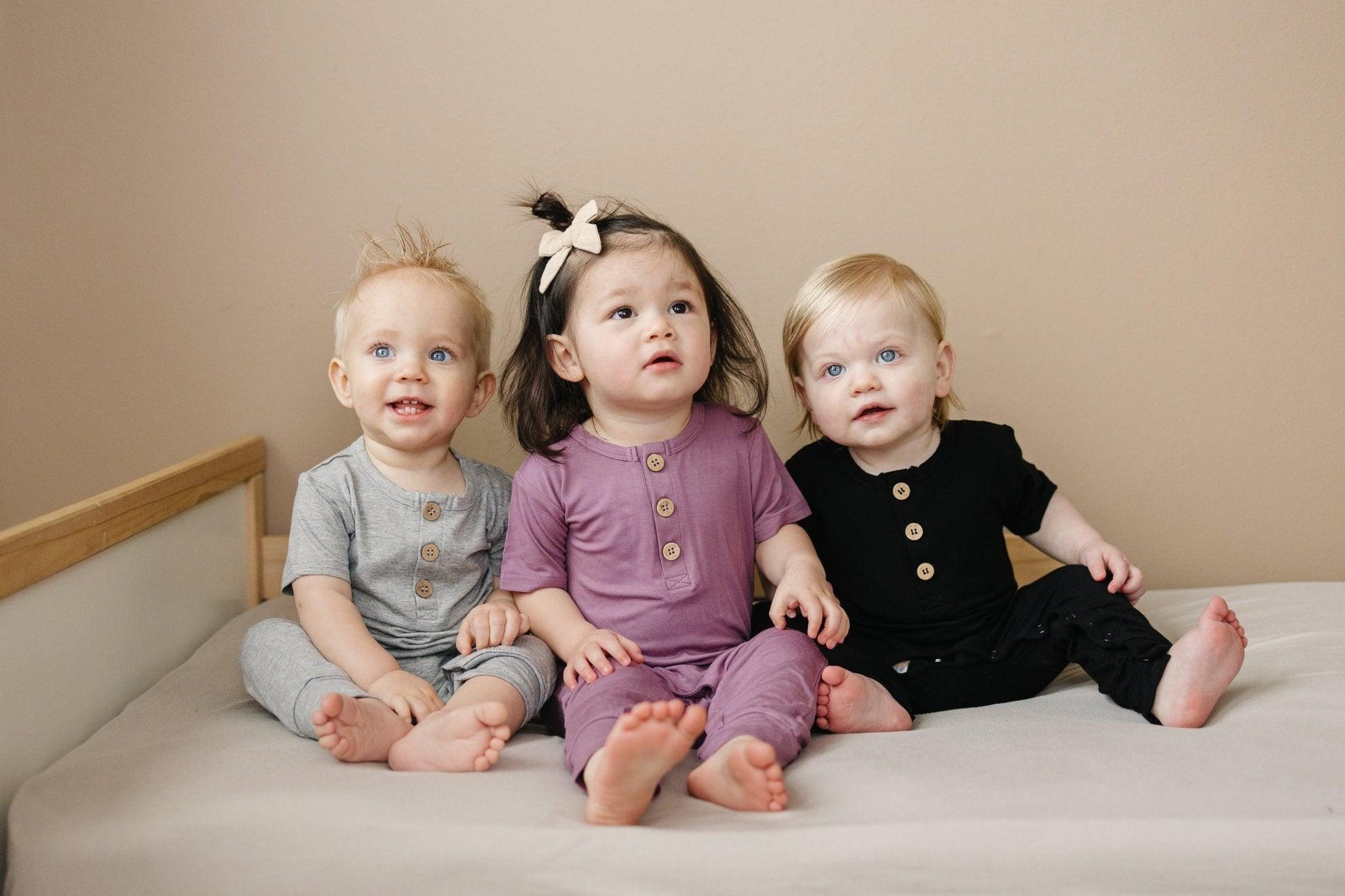 Bamboo Henley Romper by Little Joy Co., product view 22