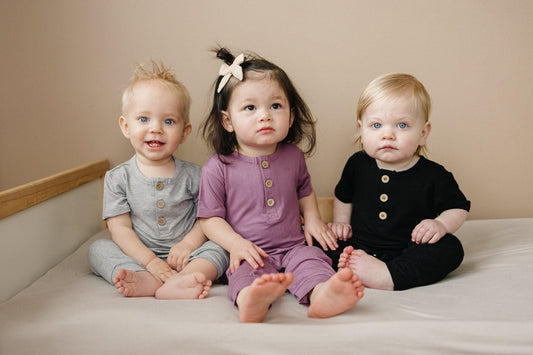 Bamboo Henley Romper by Little Joy Co., product view 2