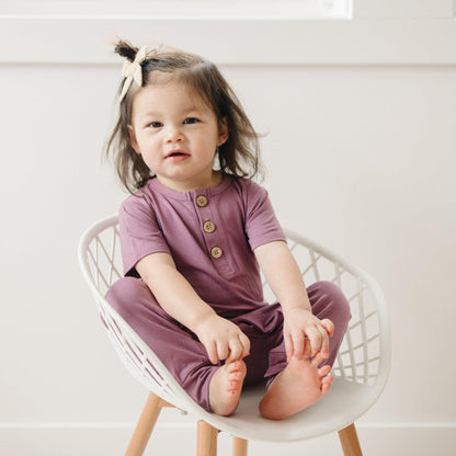 Bamboo Henley Romper by Little Joy Co., product view 6