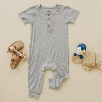 Bamboo Henley Romper by Little Joy Co., product view 13