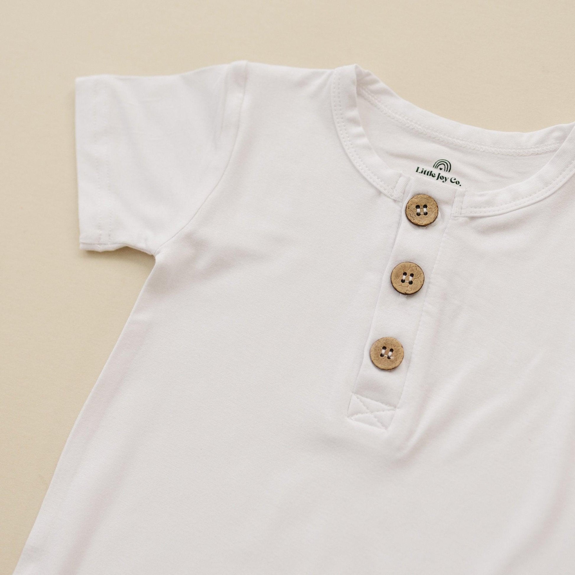 Bamboo Henley Romper by Little Joy Co., product view 4