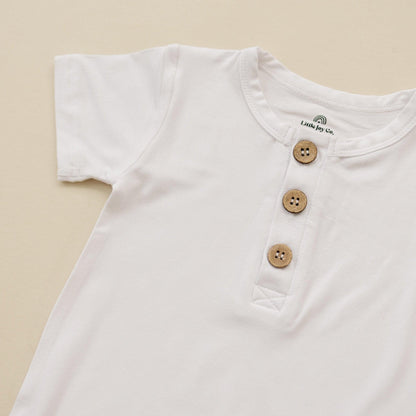 Bamboo Henley Romper by Little Joy Co., product view 4