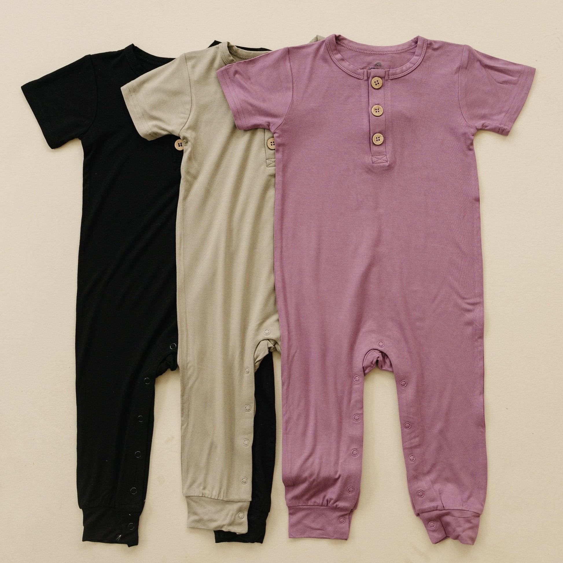 Bamboo Henley Romper by Little Joy Co., product view 14