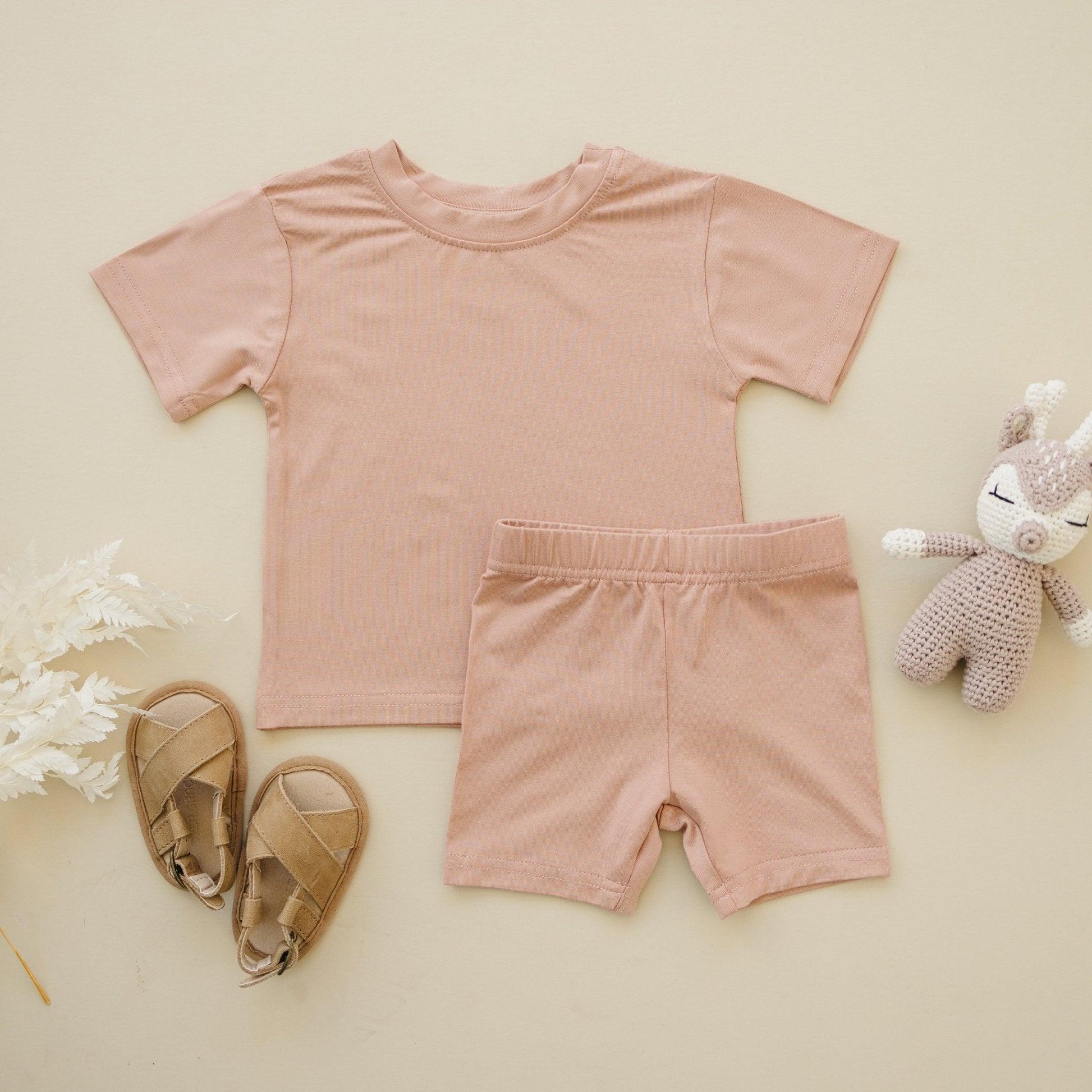 Bamboo Tee & Bike Shorts - sold as separates by Little Joy Co., product view 17