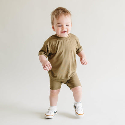 Bamboo Tee & Bike Shorts - sold as separates by Little Joy Co., product view 3