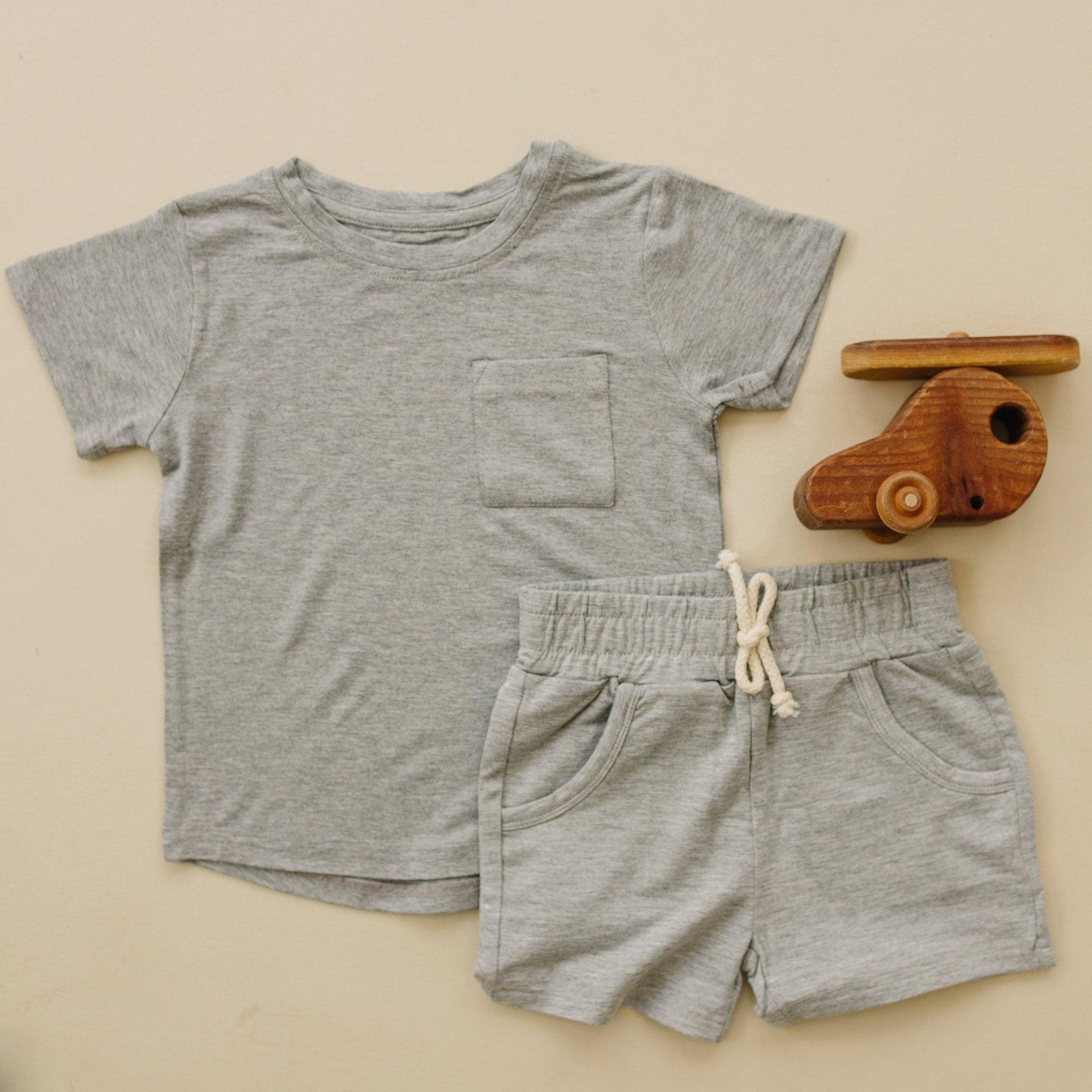 Bamboo Terry Drawstring Shorts by Little Joy Co., product view 4