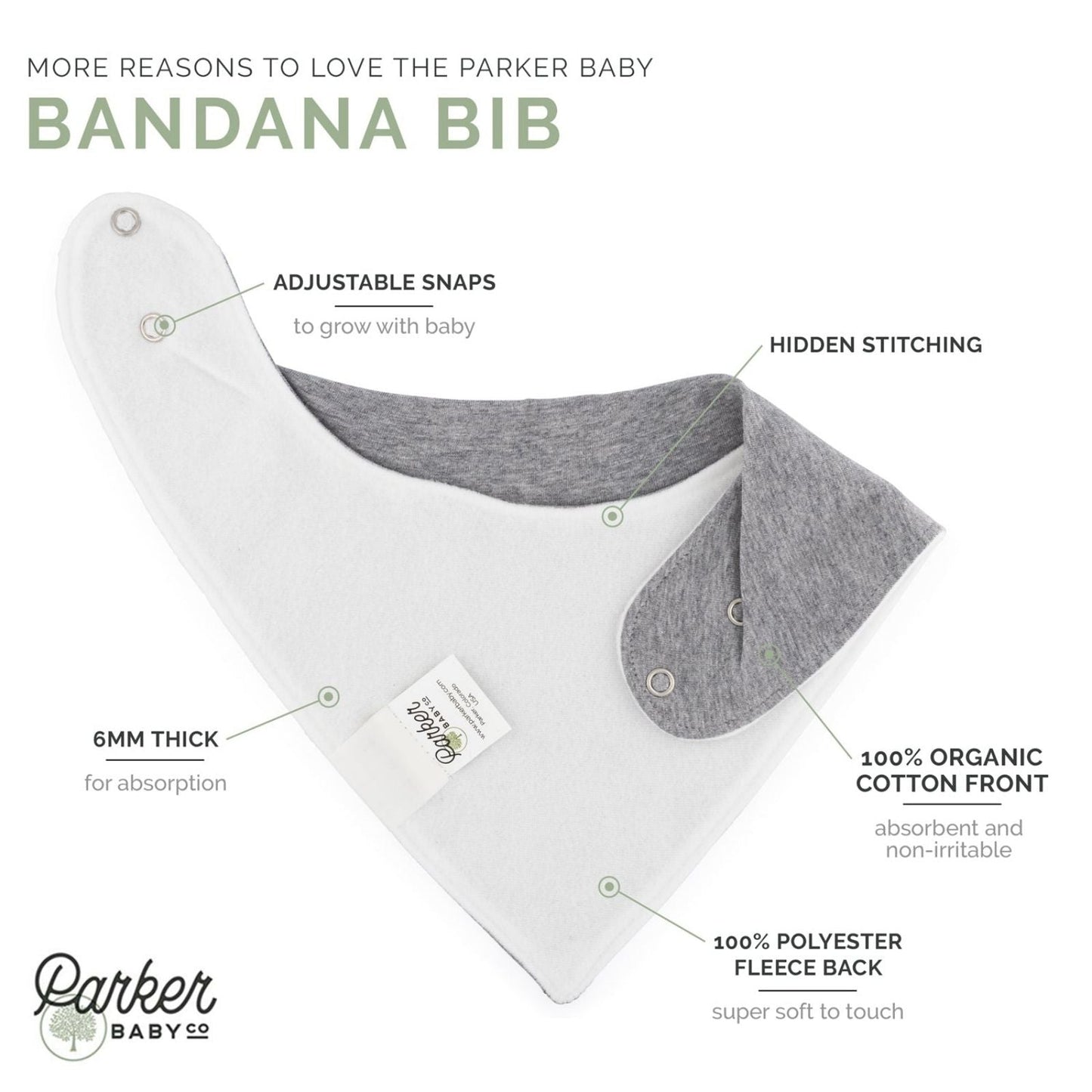 Parker Bandana Bib Set by Parker Baby Co., product view 3