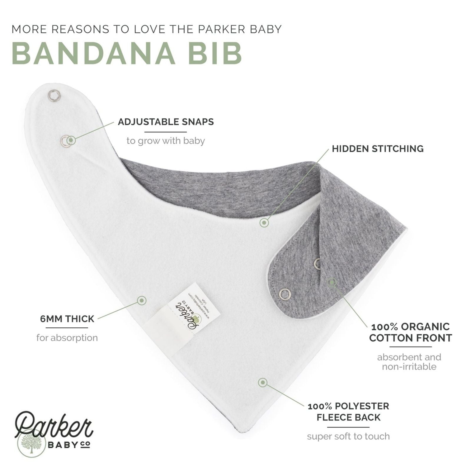 Parker Bandana Bib Set by Parker Baby Co., product view 3