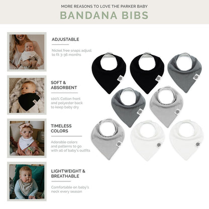 Basics Bandana Bib Set (8 pack) by Parker Baby Co., product view 2
