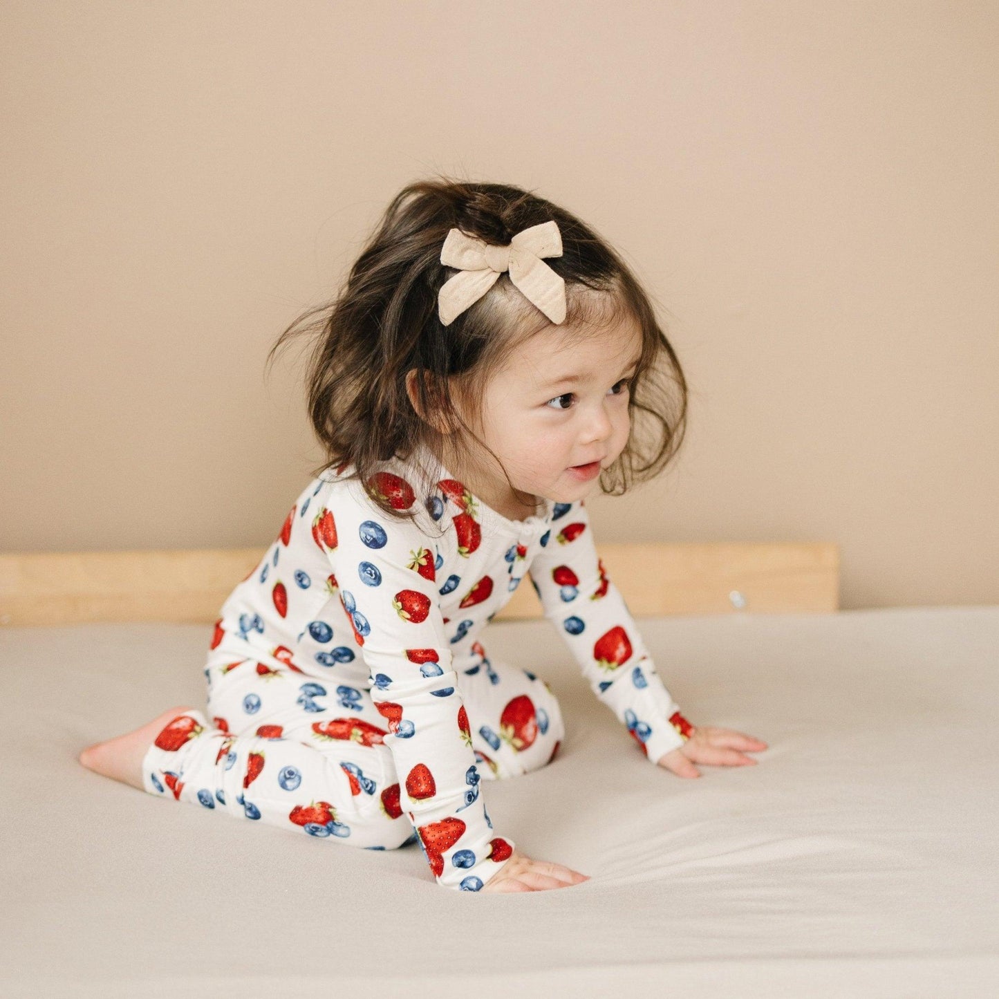 Berry Sweet Bamboo Zippy Romper by Little Joy Co., product view 5