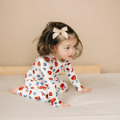 Berry Sweet Bamboo Zippy Romper by Little Joy Co., product view 5