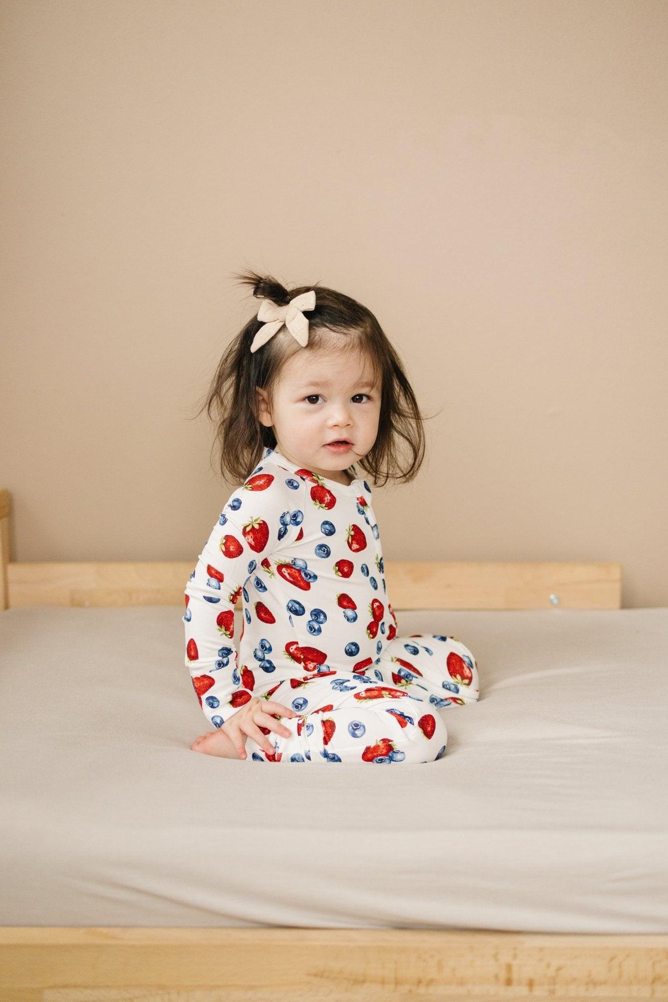 Berry Sweet Bamboo Zippy Romper by Little Joy Co., product view 6