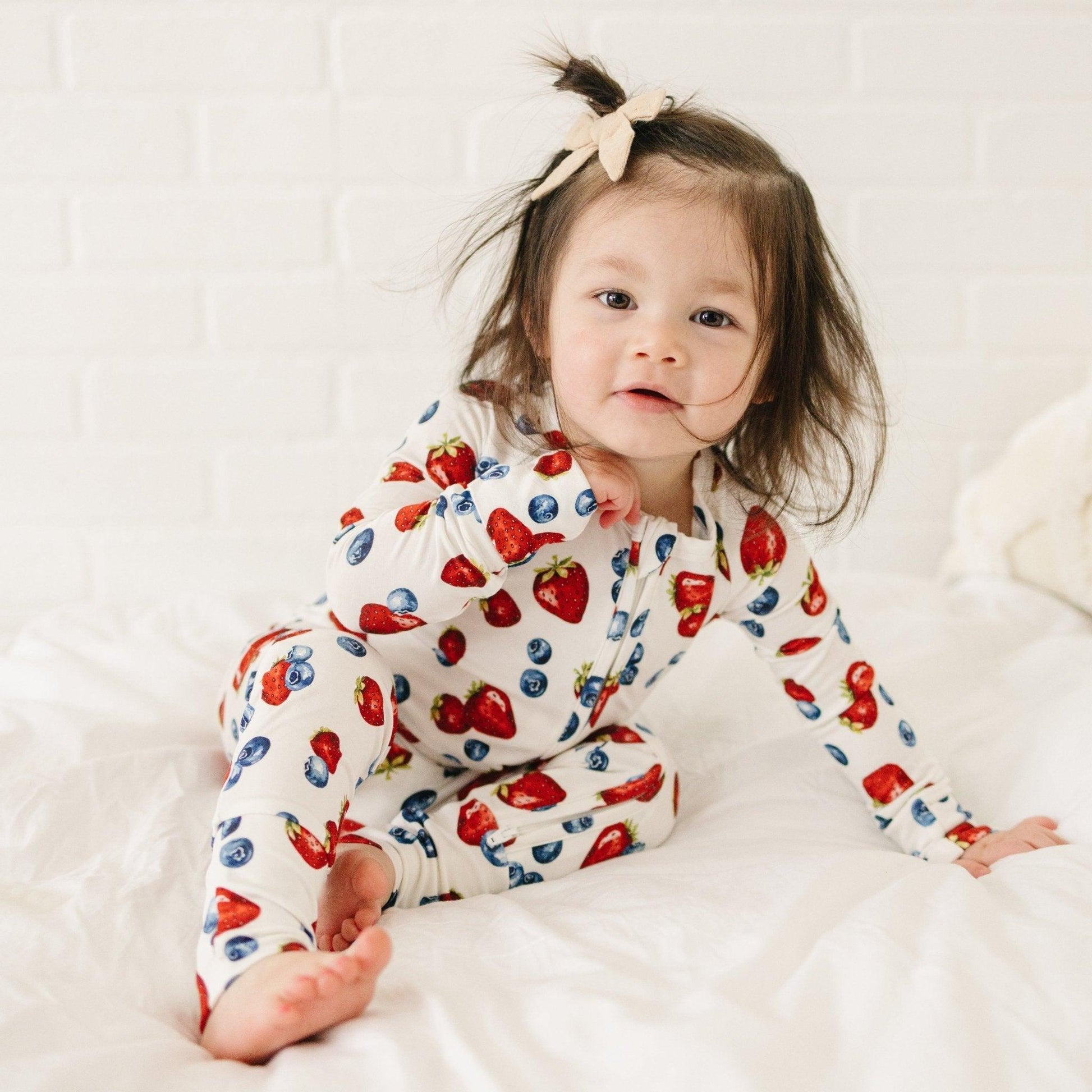 Berry Sweet Bamboo Zippy Romper by Little Joy Co., product view 4