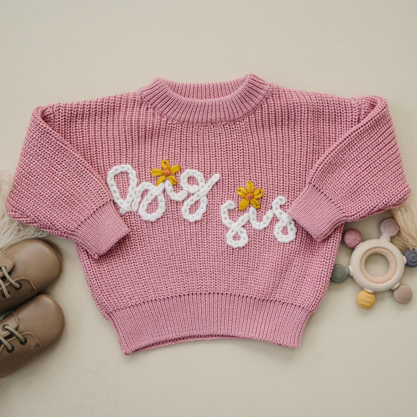 Big Sis Hand Embroidered Sweater by Little Joy Co., product view 2