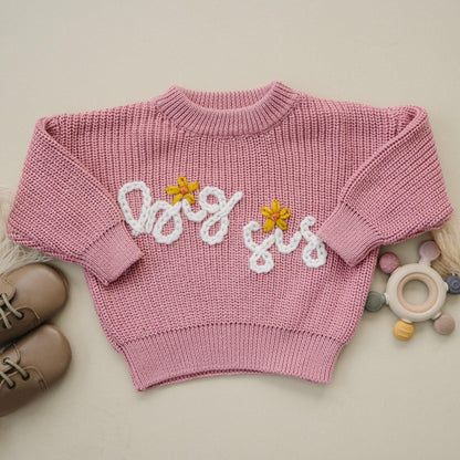 Big Sis Hand Embroidered Sweater by Little Joy Co., product view 2