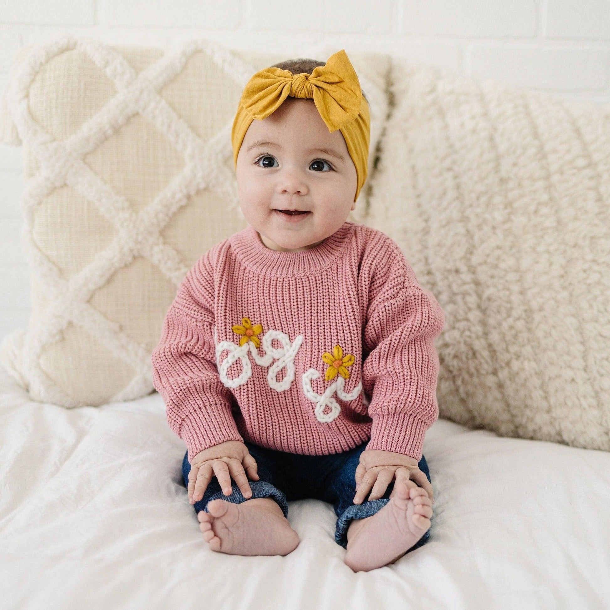 Big Sis Hand Embroidered Sweater by Little Joy Co.