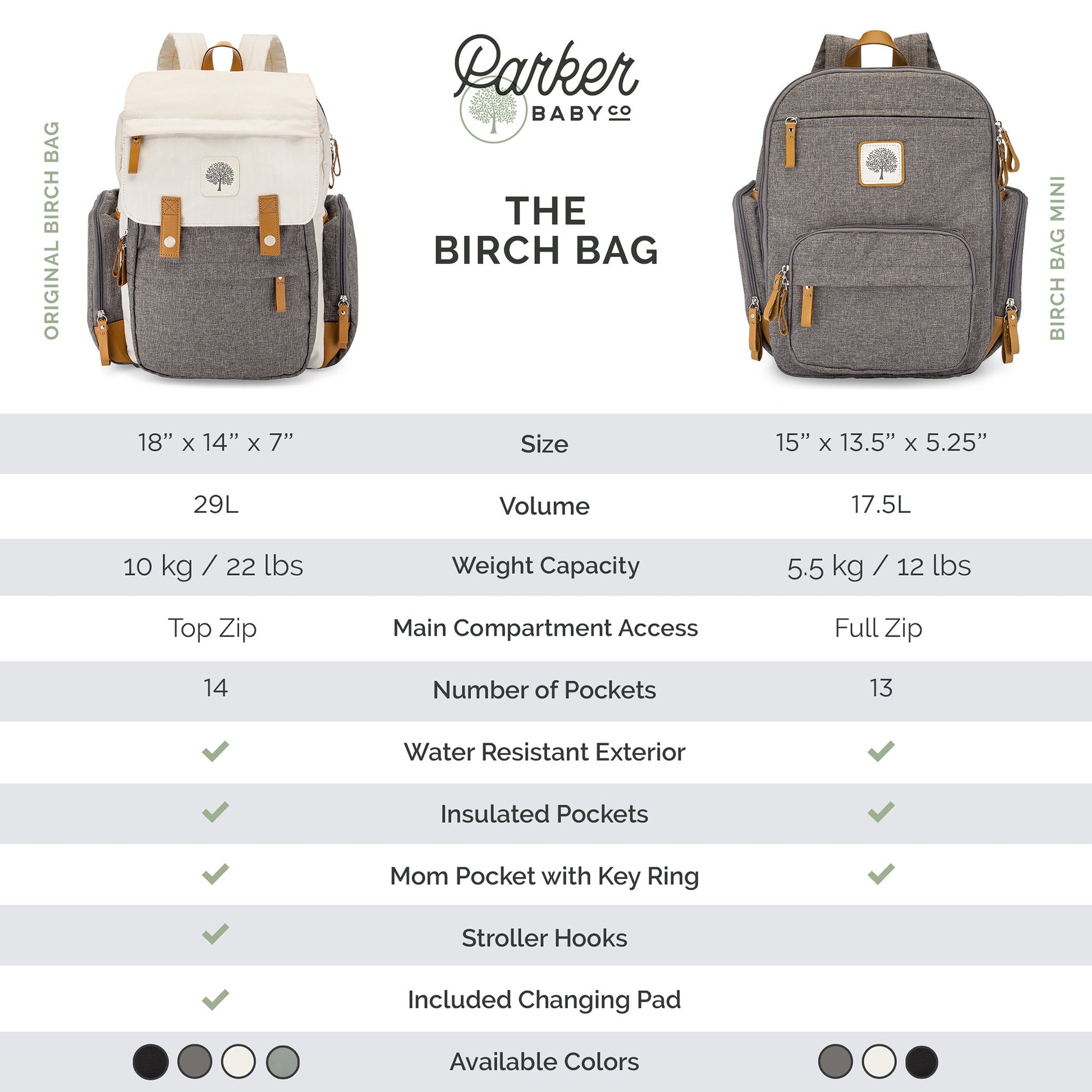 Birch Bag - Diaper Backpack by Parker Baby Co., product view 11