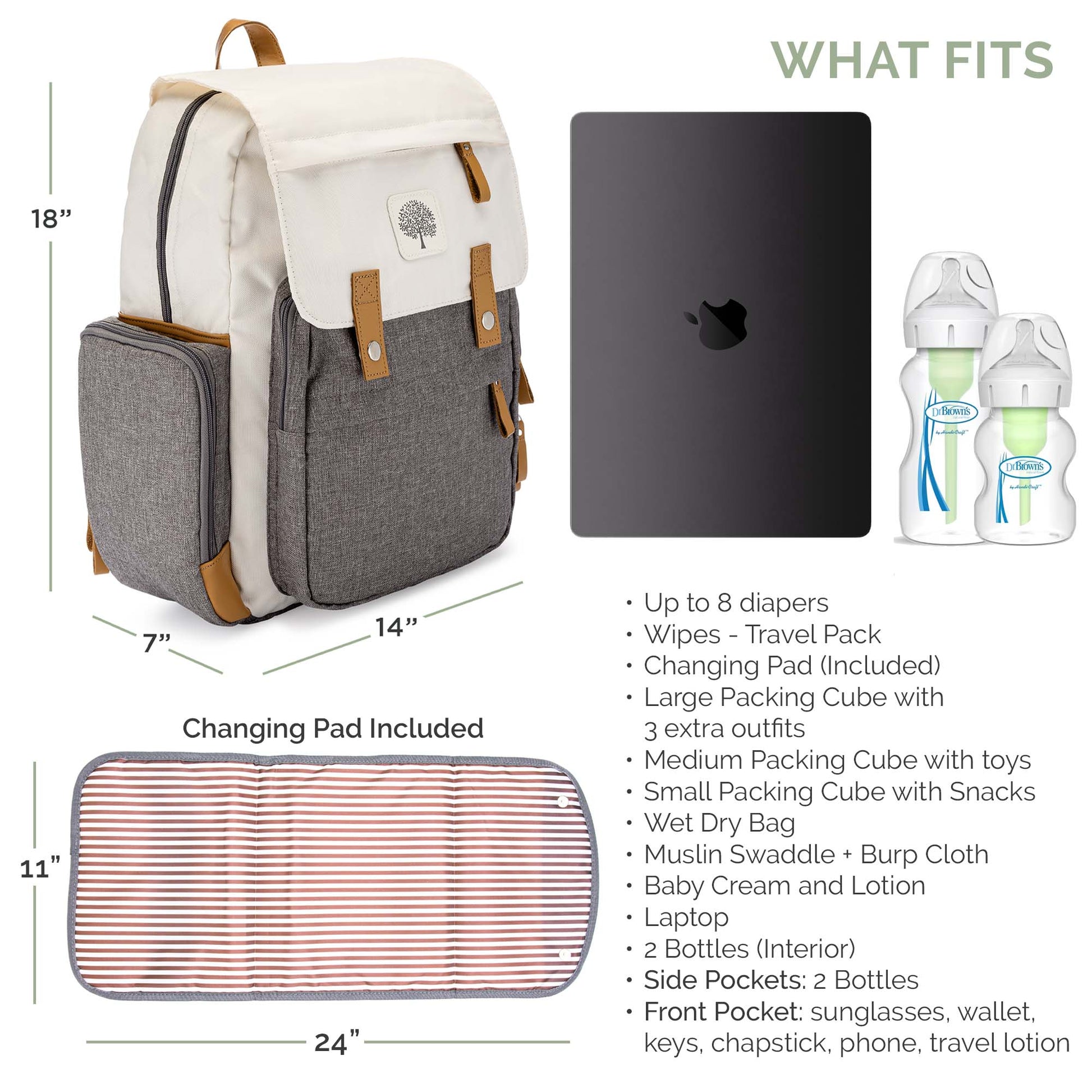 Birch Bag - Diaper Backpack by Parker Baby Co., product view 5