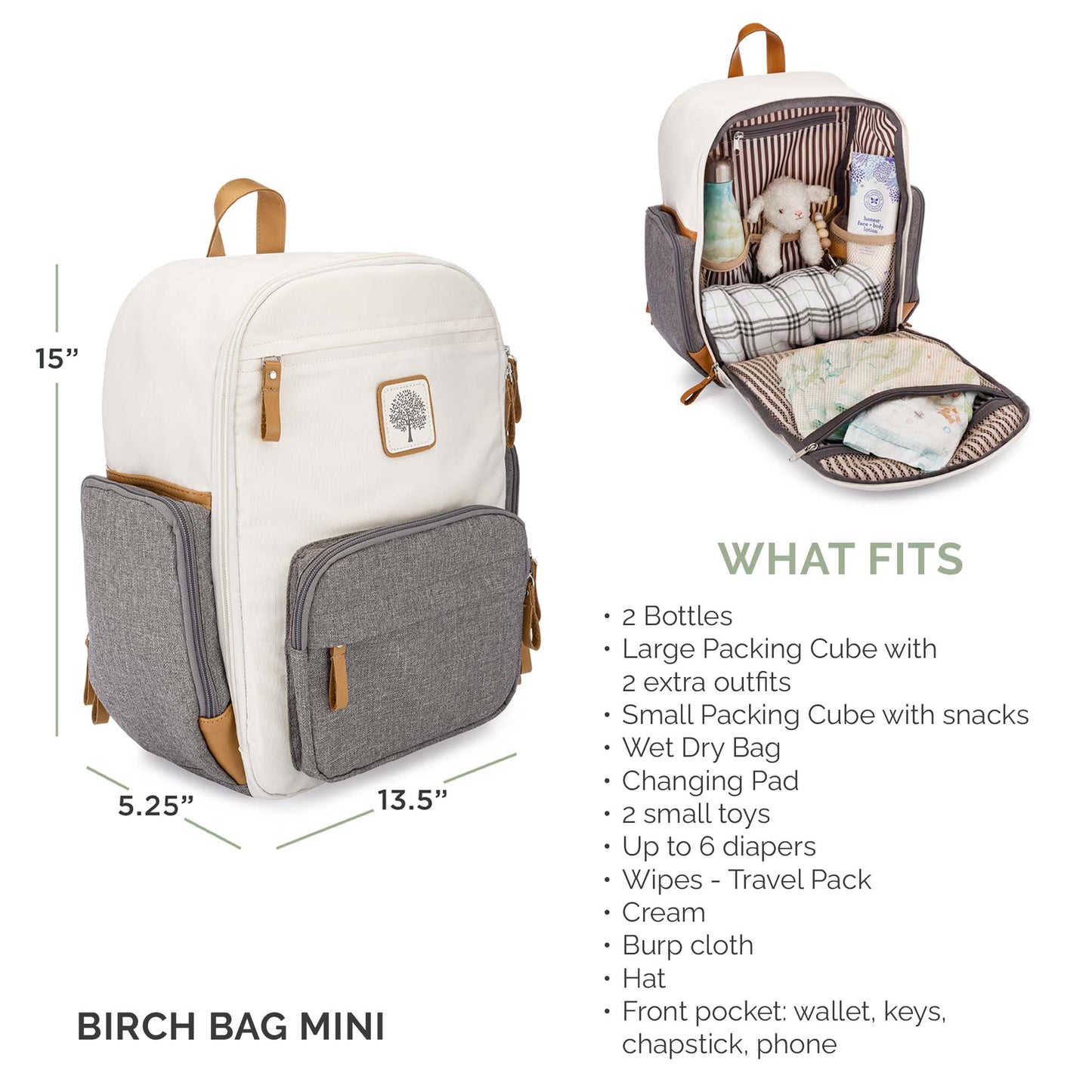 Birch Bag Mini - Diaper Backpack by Parker Baby Co., product view 10