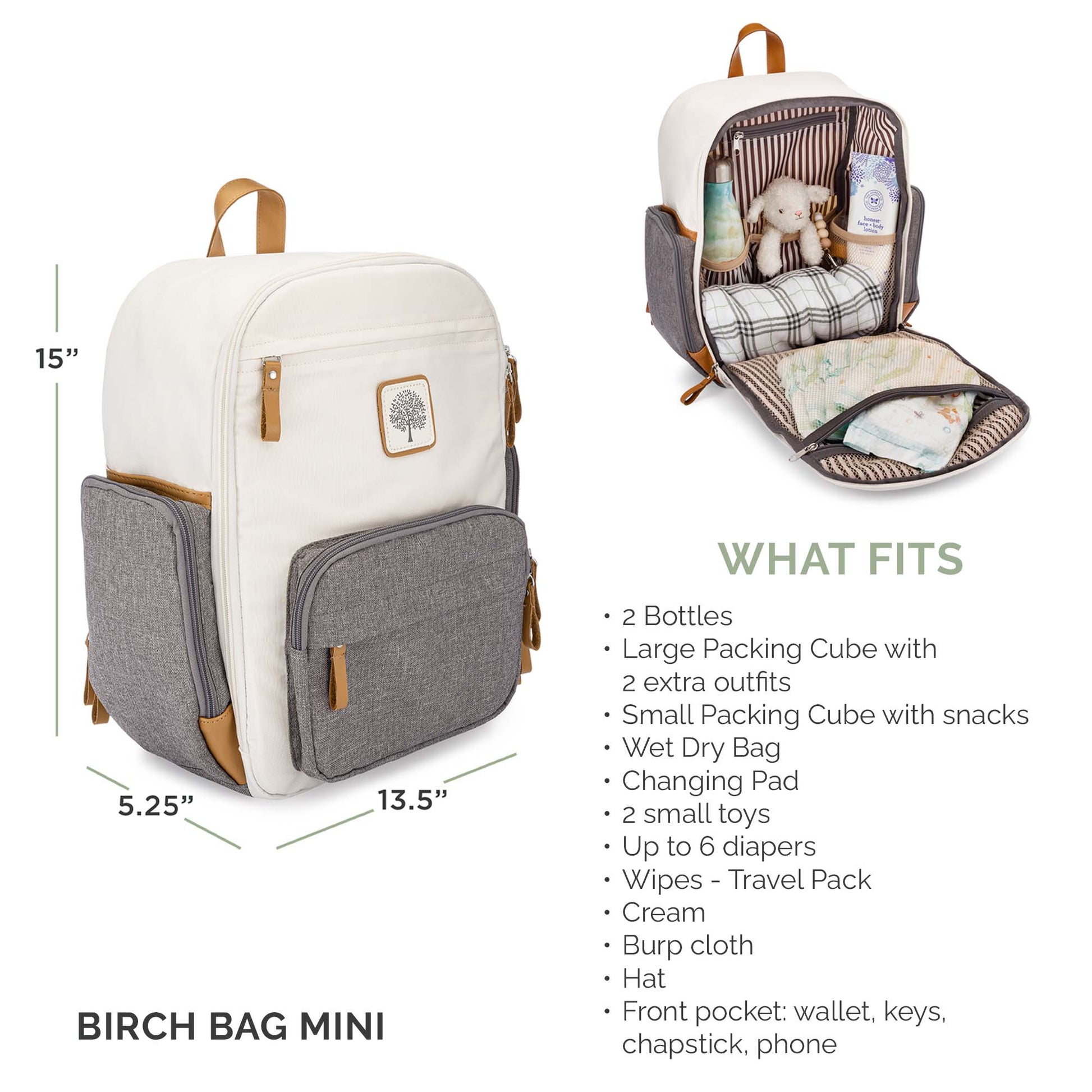 Birch Bag Mini - Diaper Backpack by Parker Baby Co., product view 10