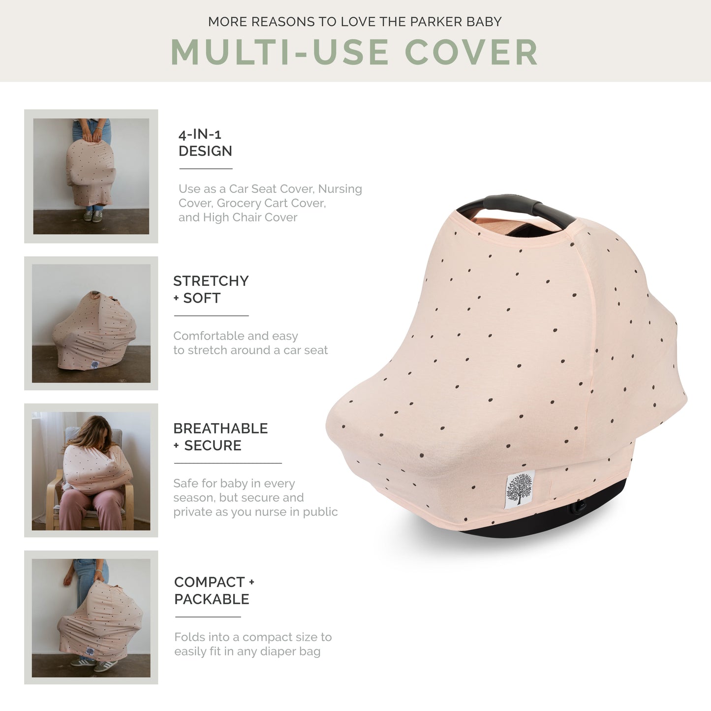 Multi-use Cover, Rosewood Checker by Parker Baby Co., product view 3