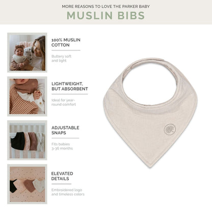 Bliss Muslin Bandana Bibs Set (4-Pack) by Parker Baby Co., product view 3