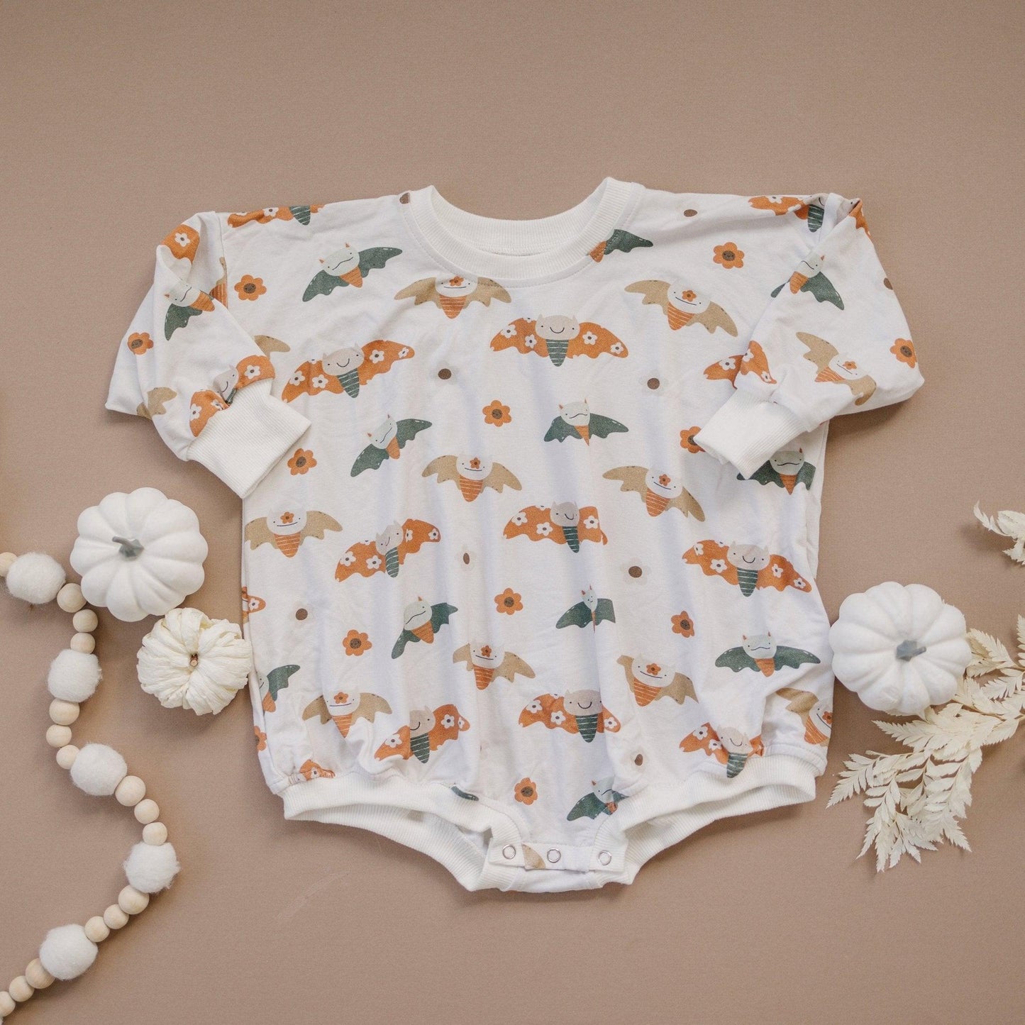 Boho Bats Bamboo Bubble Romper by Little Joy Co., product view 3
