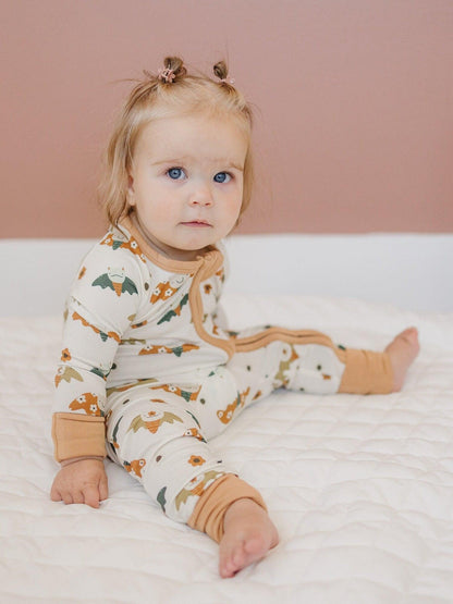 Boho Bats Bamboo Zippy Romper by Little Joy Co., product view 6