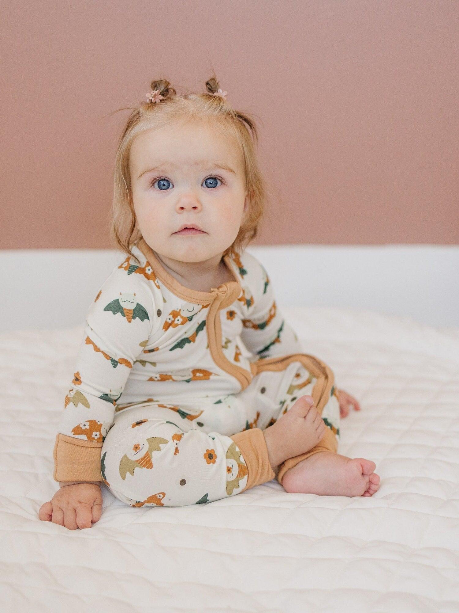 Boho Bats Bamboo Zippy Romper by Little Joy Co., product view 7