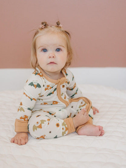 Boho Bats Bamboo Zippy Romper by Little Joy Co., product view 7