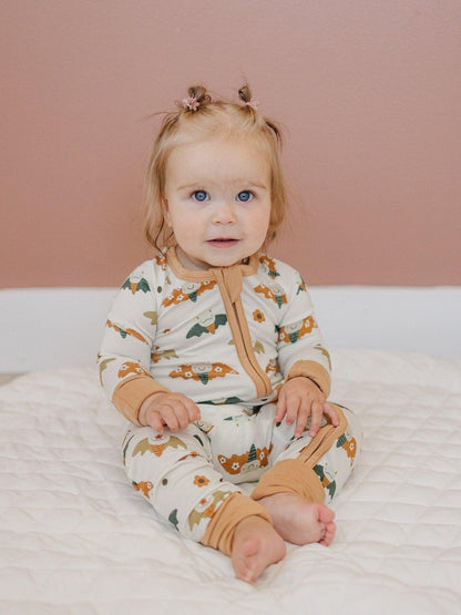Boho Bats Bamboo Zippy Romper by Little Joy Co., product view 2