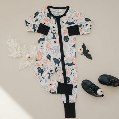 Boo Bash Halloween Bamboo Zippy Romper Pajamas *Newborn & 0-3 months only by Little Joy Co., product view 6