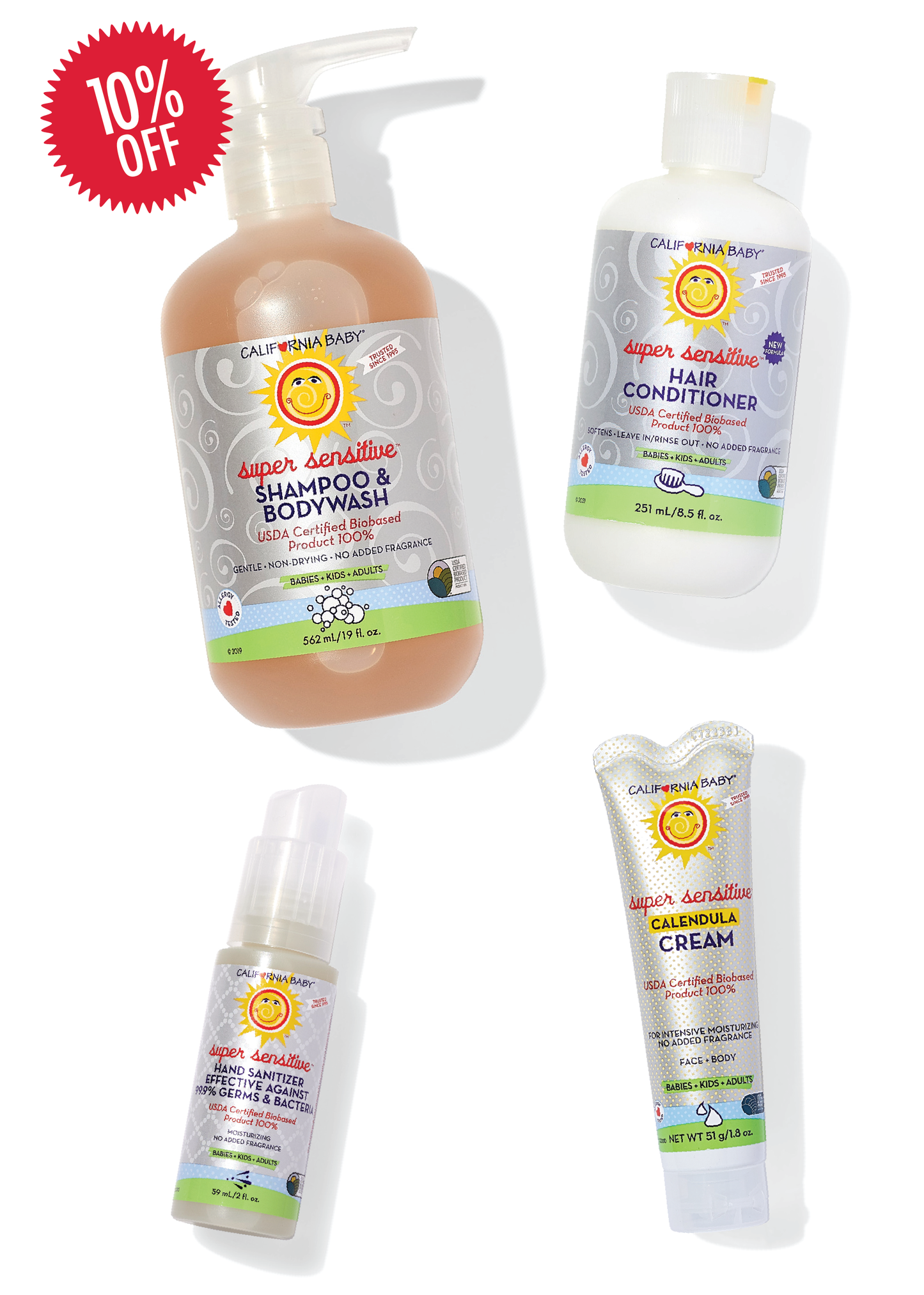 (No added fragrance)™ Sensitive Skin Bath Essentials by California Baby, product view 2