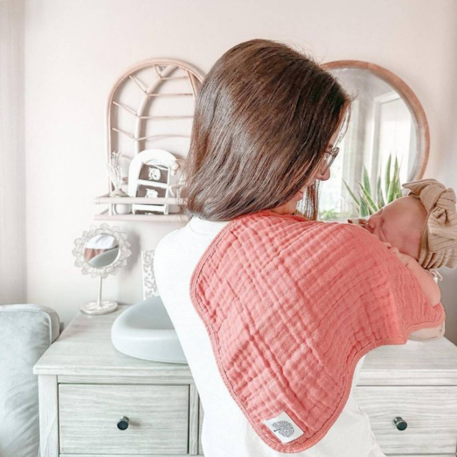 Rose Set - Muslin Burp Cloths (4 Pack) by Parker Baby Co., product view 7