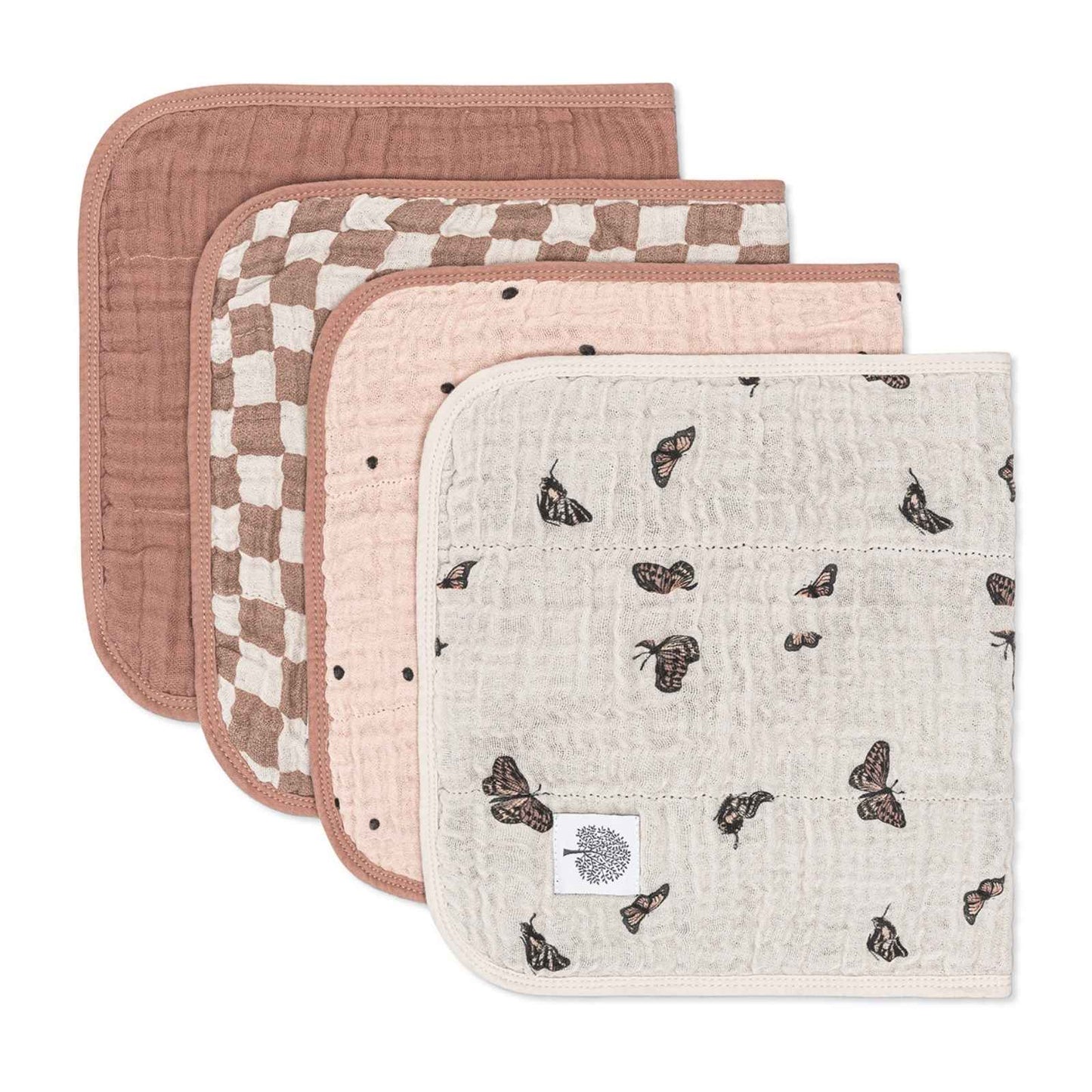Butterfly Set - Muslin Burp Cloths (4 Pack) by Parker Baby Co.