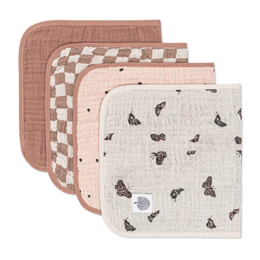 Butterfly Set - Muslin Burp Cloths (4 Pack) by Parker Baby Co.
