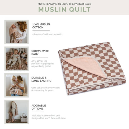 Rosewood Checker Quilt by Parker Baby Co., product view 3