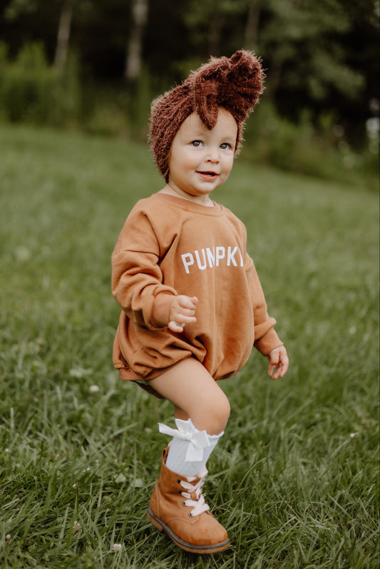 Pumpkin Sweatshirt or Sweatshirt Romper - Cream or Orange by Little Joy Co.