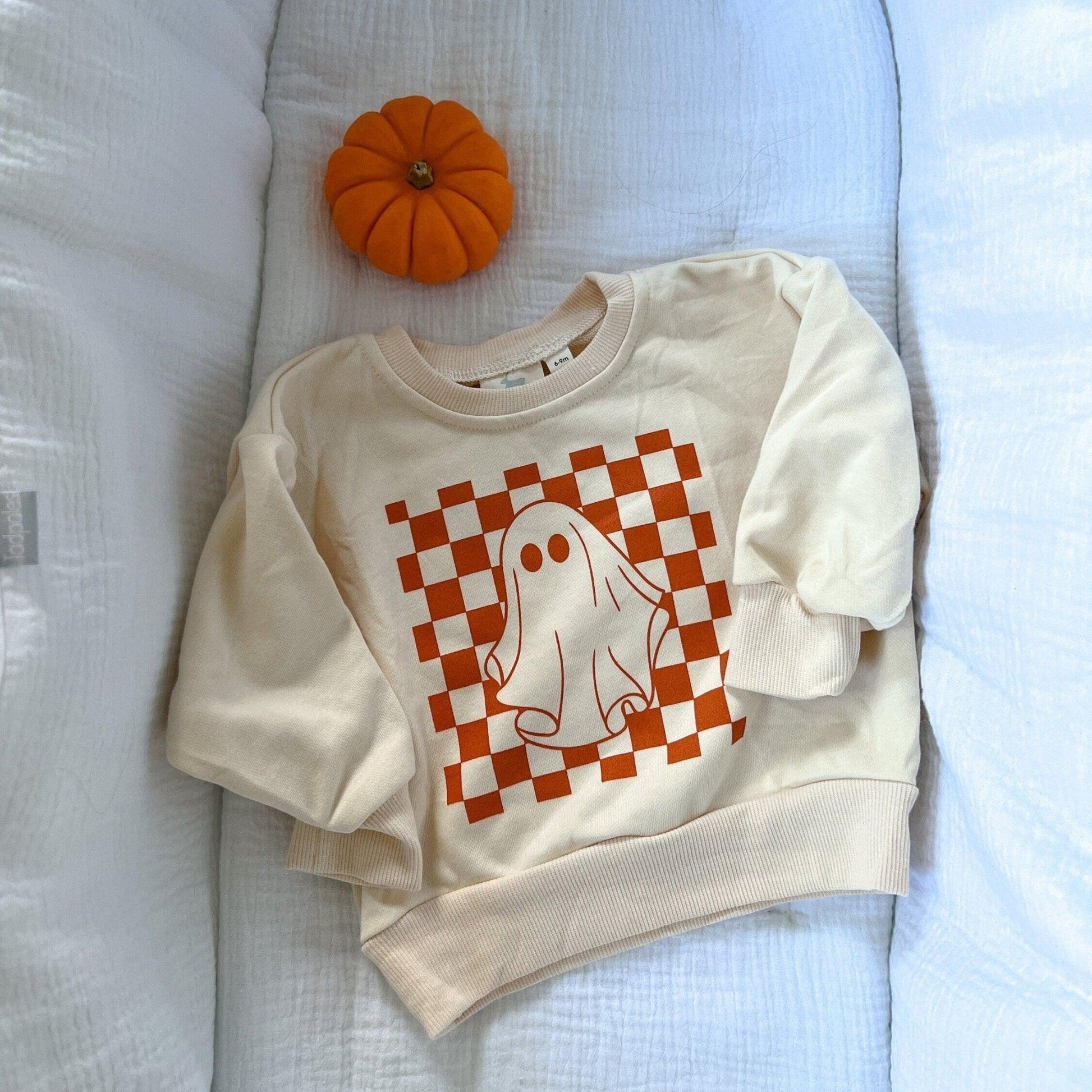 Checkered Ghost Crewneck Sweatshirt by Little Joy Co.