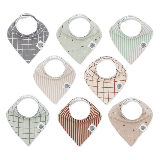 Clay Bandana Bib Set (8 pack) by Parker Baby Co.