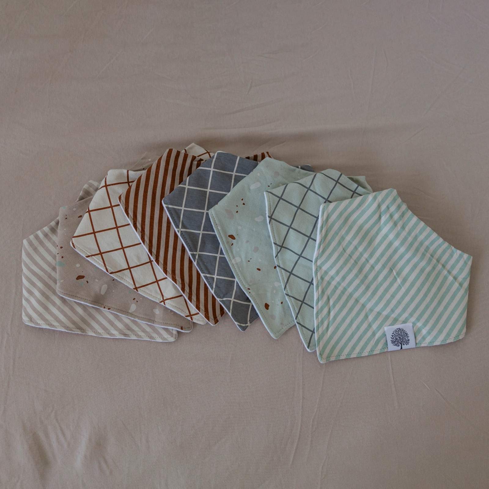 Clay Bandana Bib Set (8 pack) by Parker Baby Co., product view 8