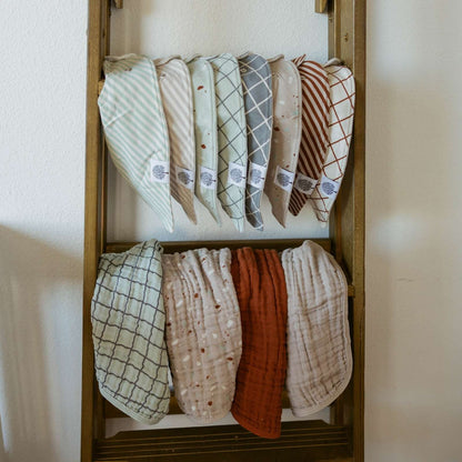 Clay Bandana Bib Set (8 pack) by Parker Baby Co., product view 2